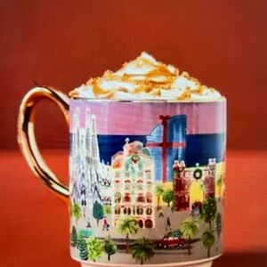 ❤️ ANTHROPOLOGIE BARCELONA HOLIDAY IN THE CITY STONEWARE COLLECTOR'S MUG NEW …